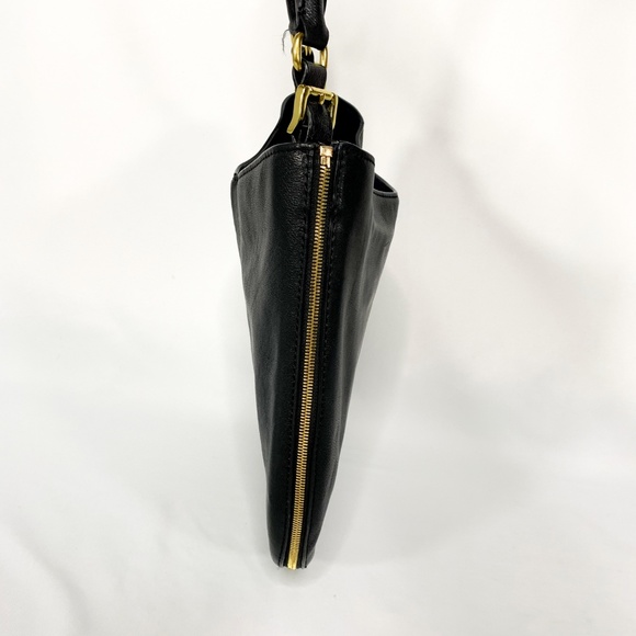 J. CREW Goodwinn Hobo Black Leather Single Strap - Picture 2 of 7